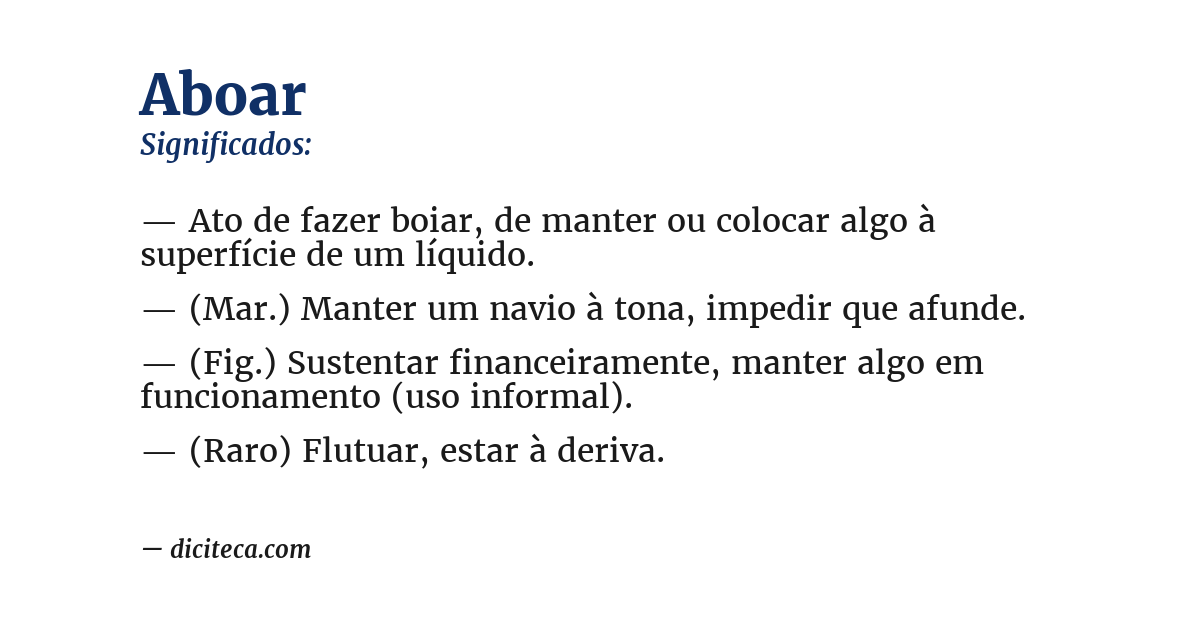 Significado de aboar