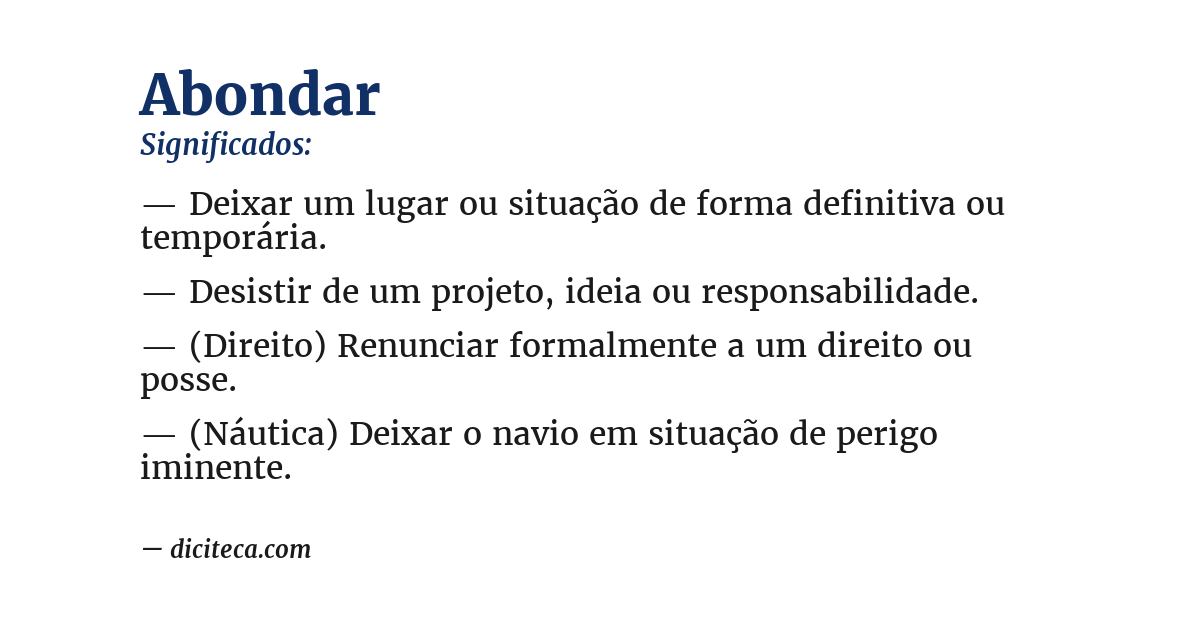 Significado de abondar