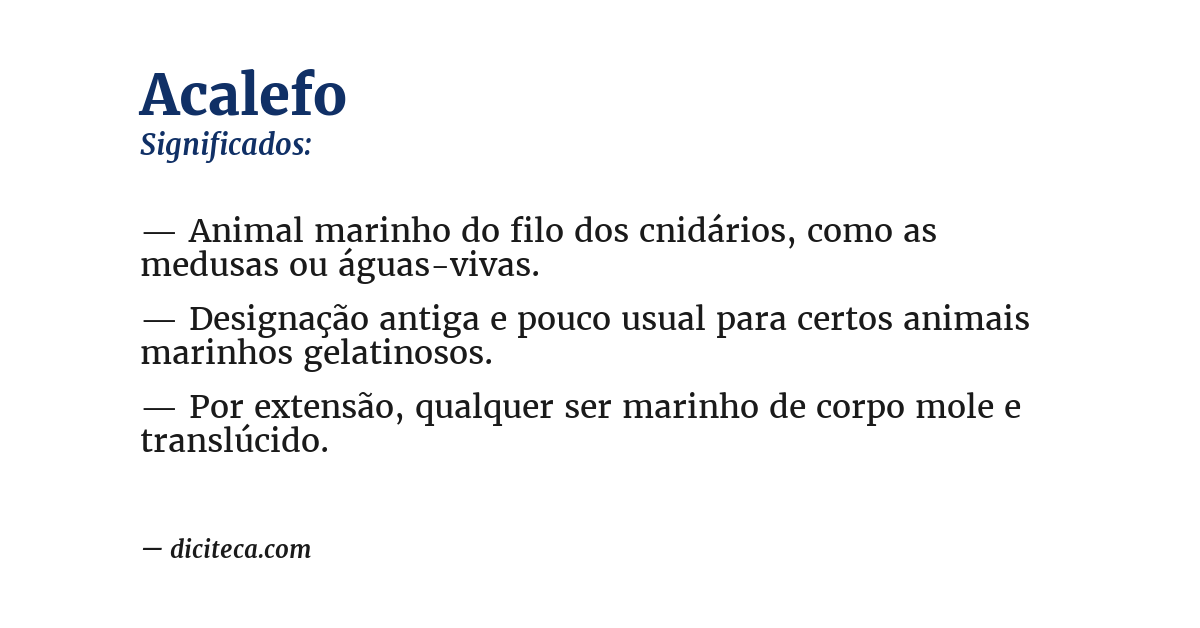 Significado de acalefo