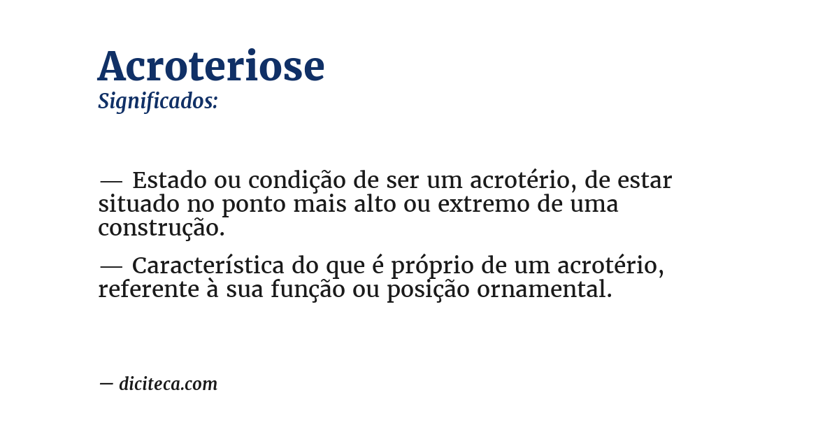 Significado de acroteriose