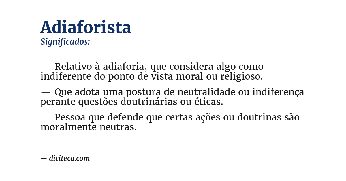Significado de adiaforista