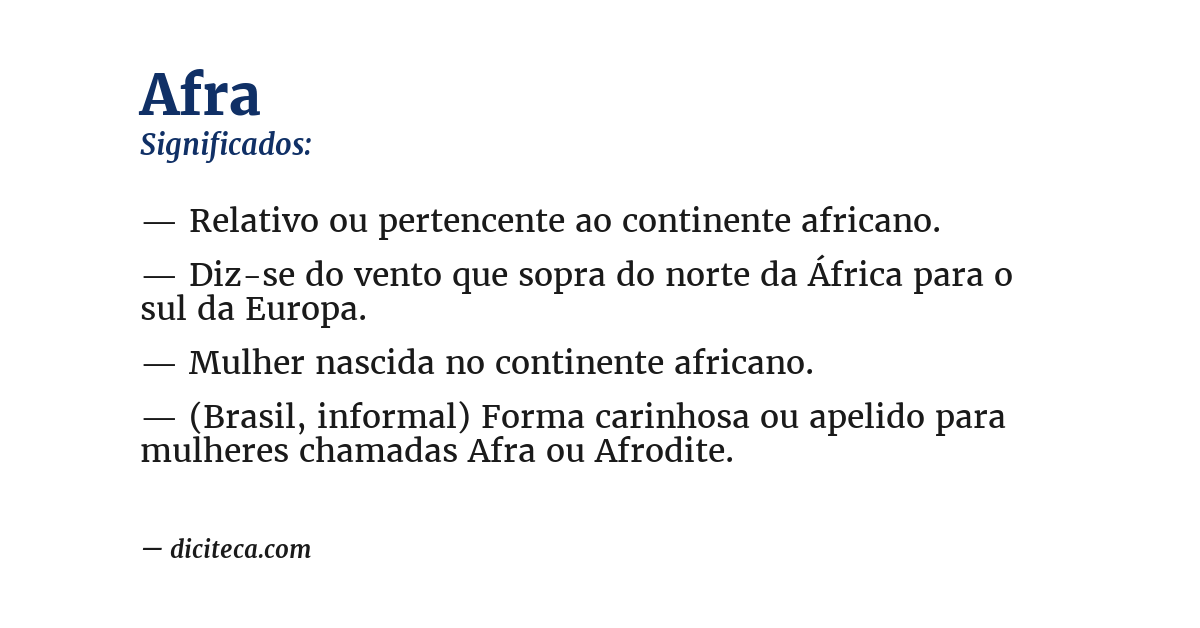 Significado de afra