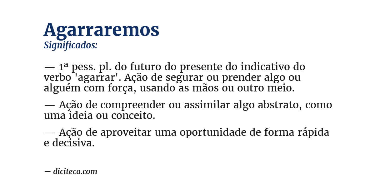 Significado de agarraremos