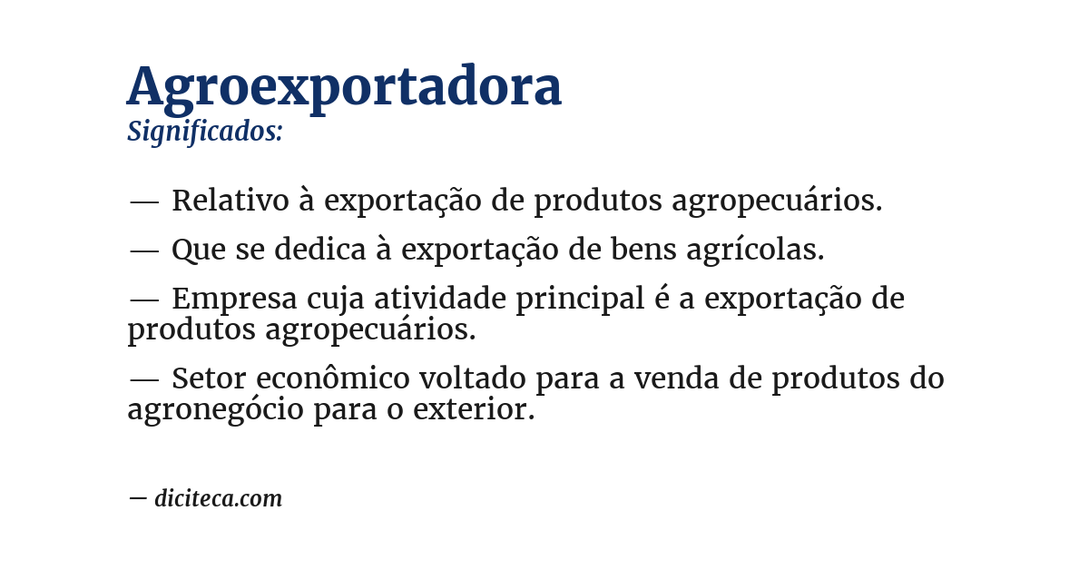 Significado de agroexportadora