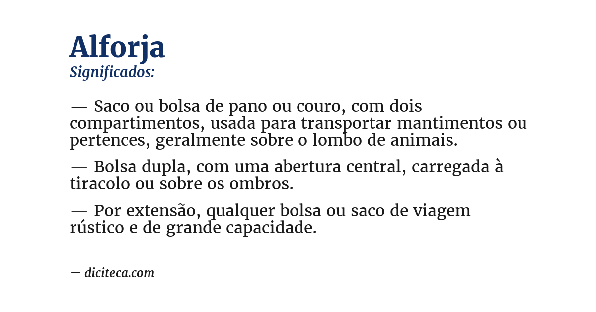 Significado de alforja
