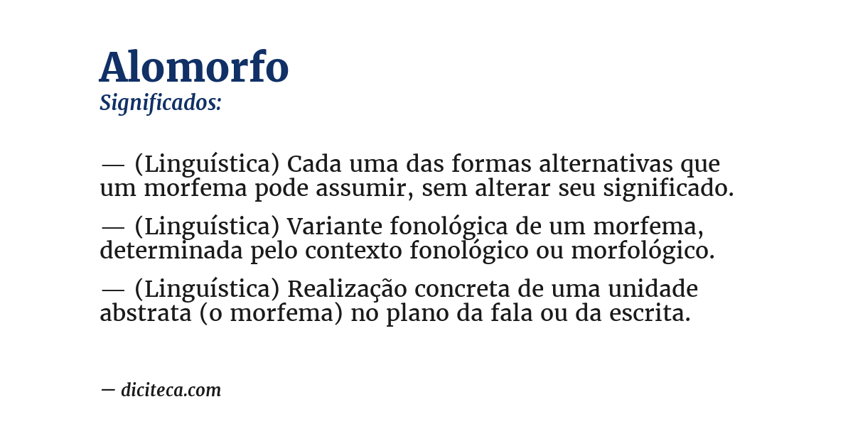 Significado de alomorfo