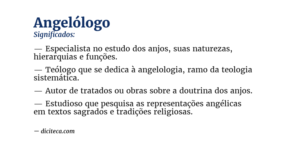Significado de angelólogo