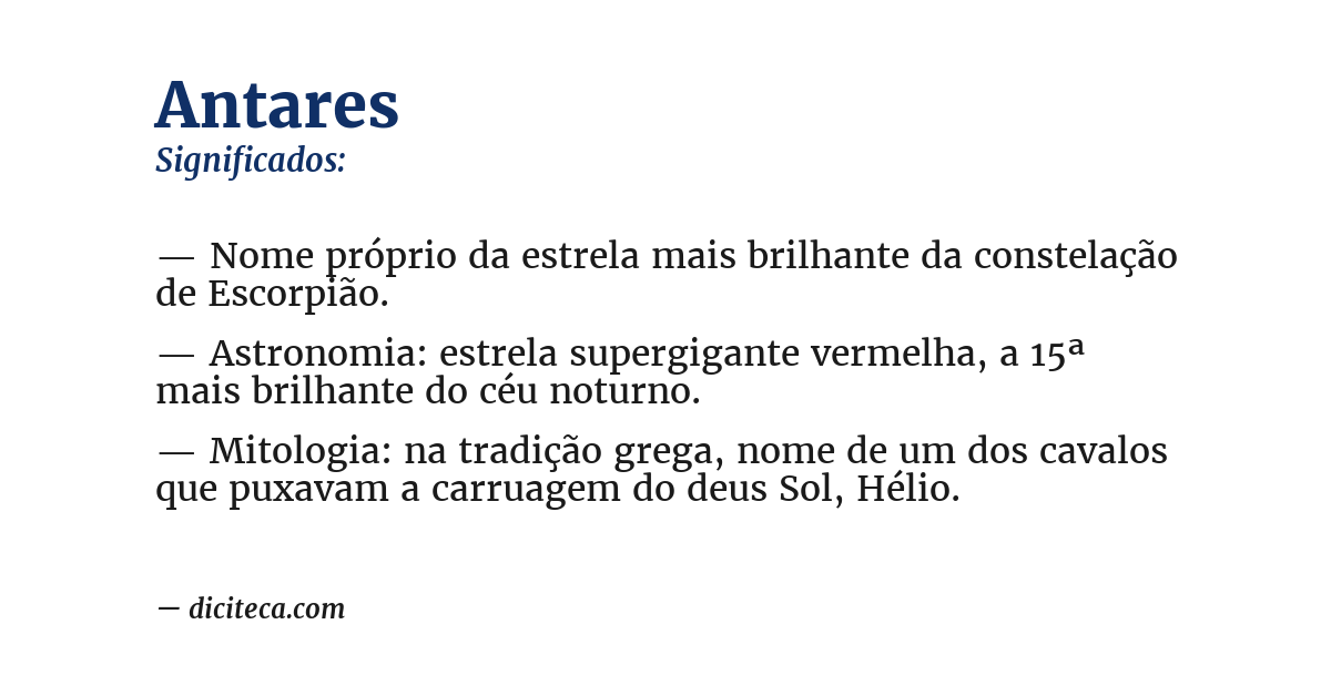 Significado de antares
