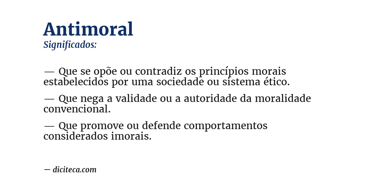 Significado de antimoral
