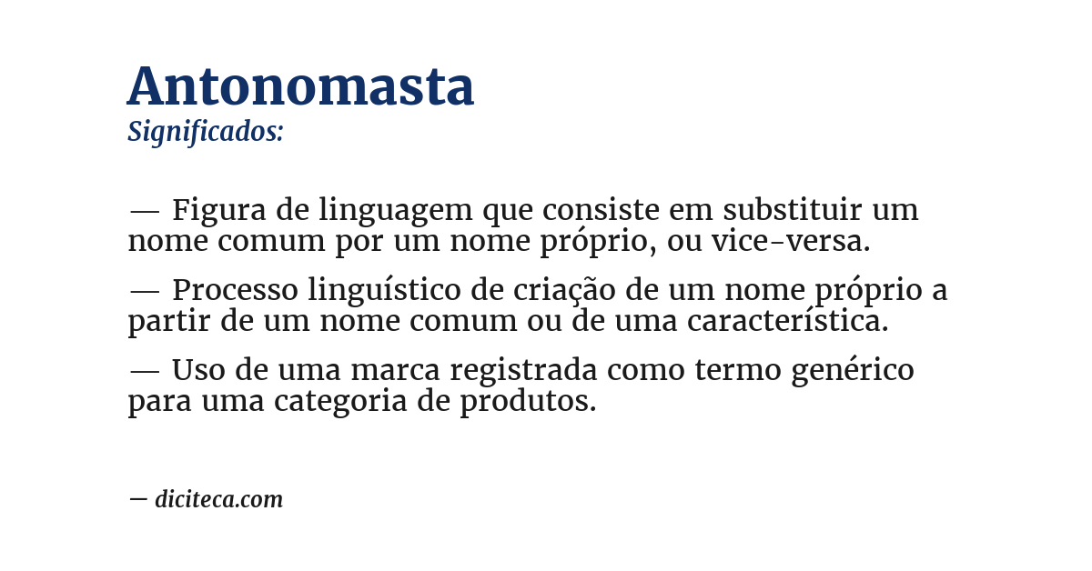 Significado de antonomasta