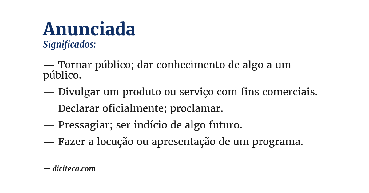 Significado de anunciada