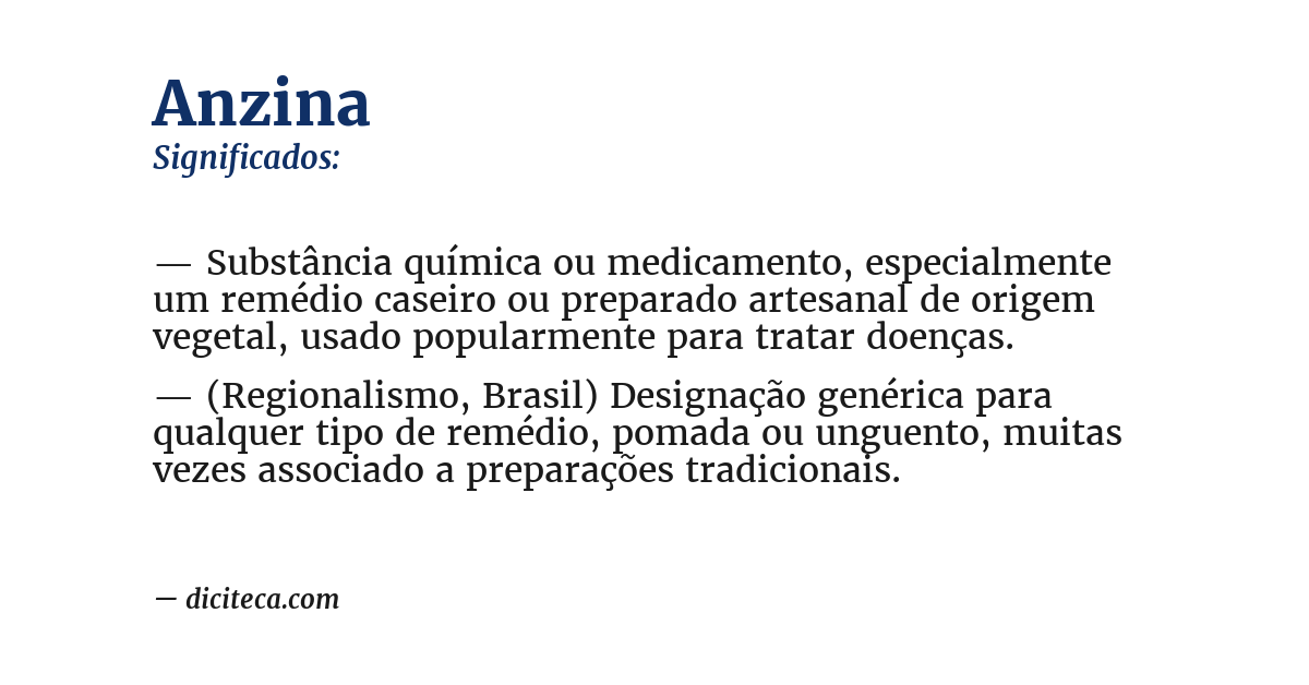 Significado de anzina