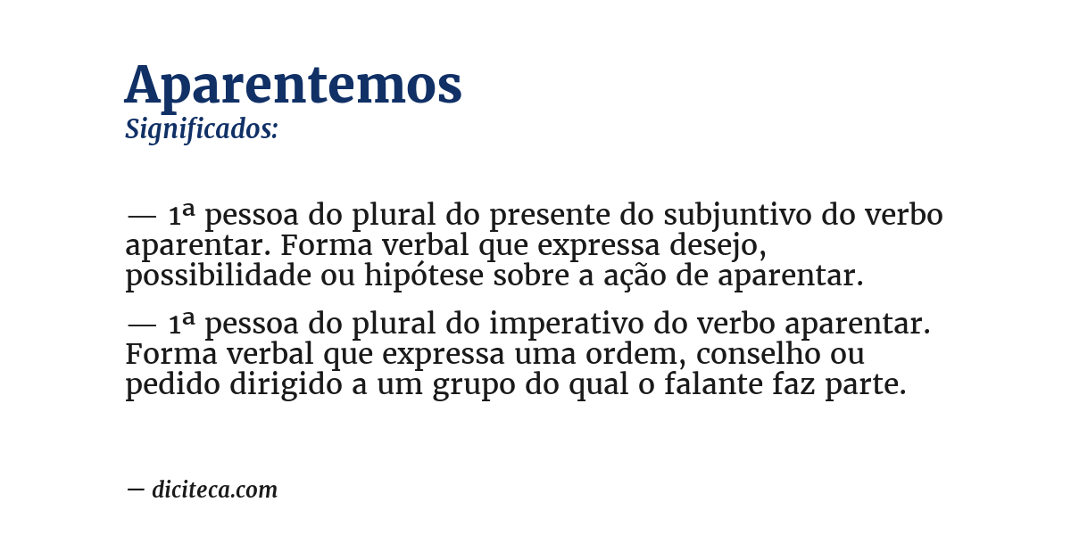 Significado de aparentemos