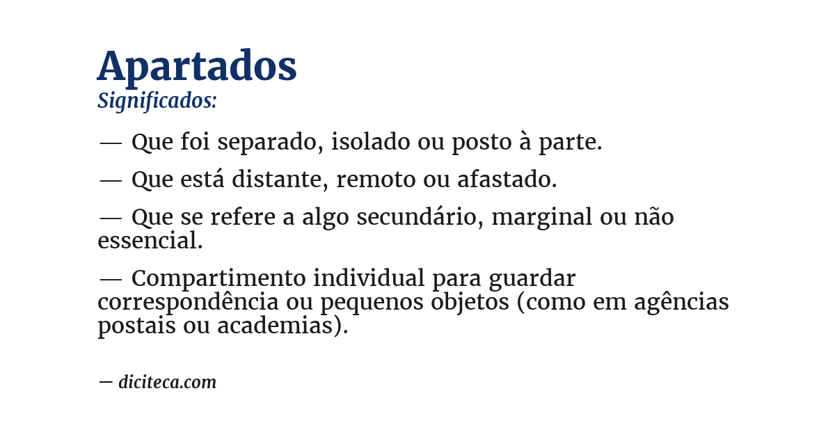 Significado de apartados