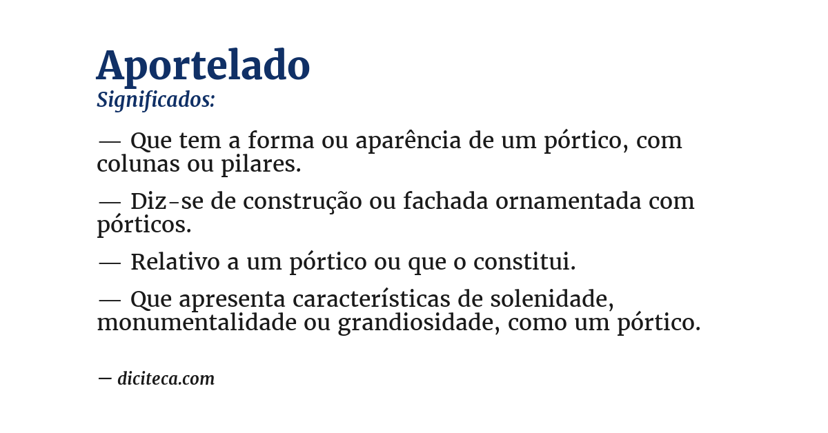 Significado de aportelado