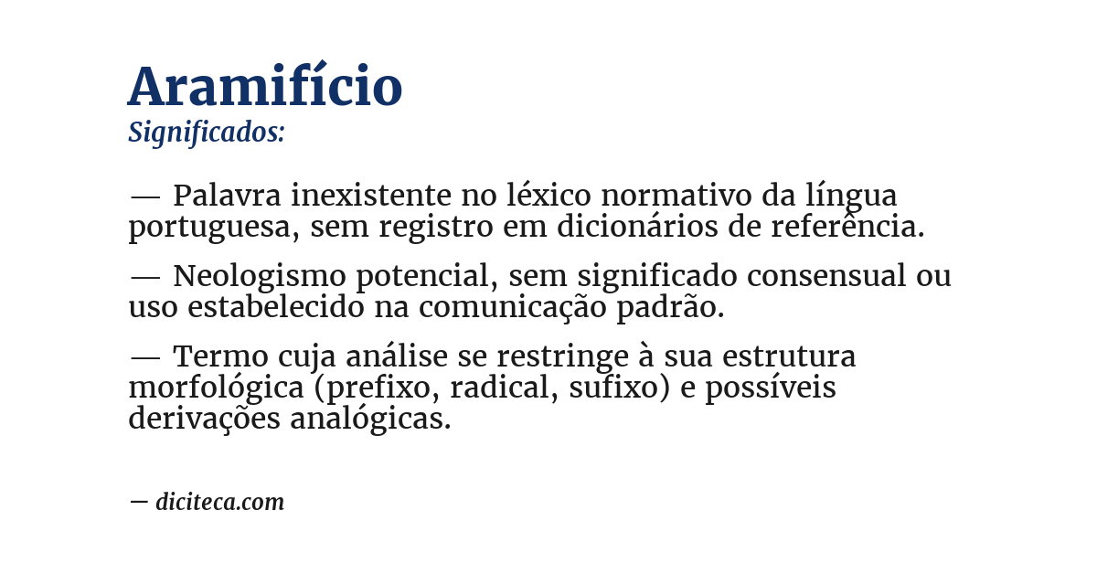 Significado de aramifício