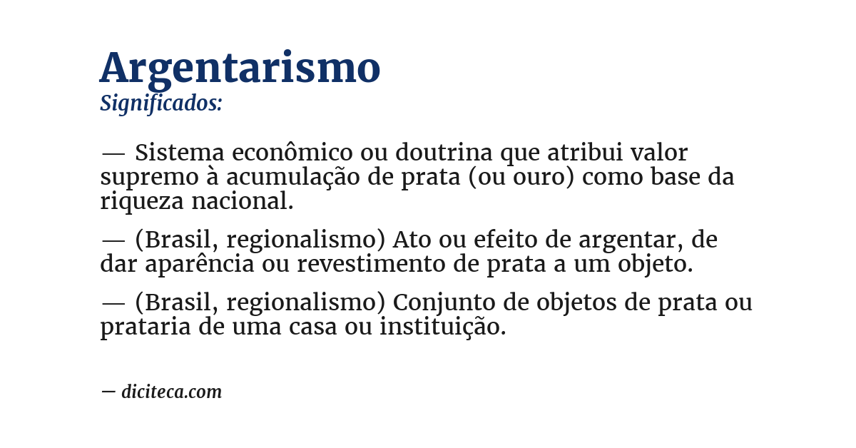 Significado de argentarismo
