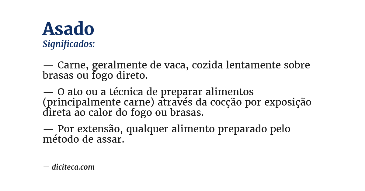 Significado de asado