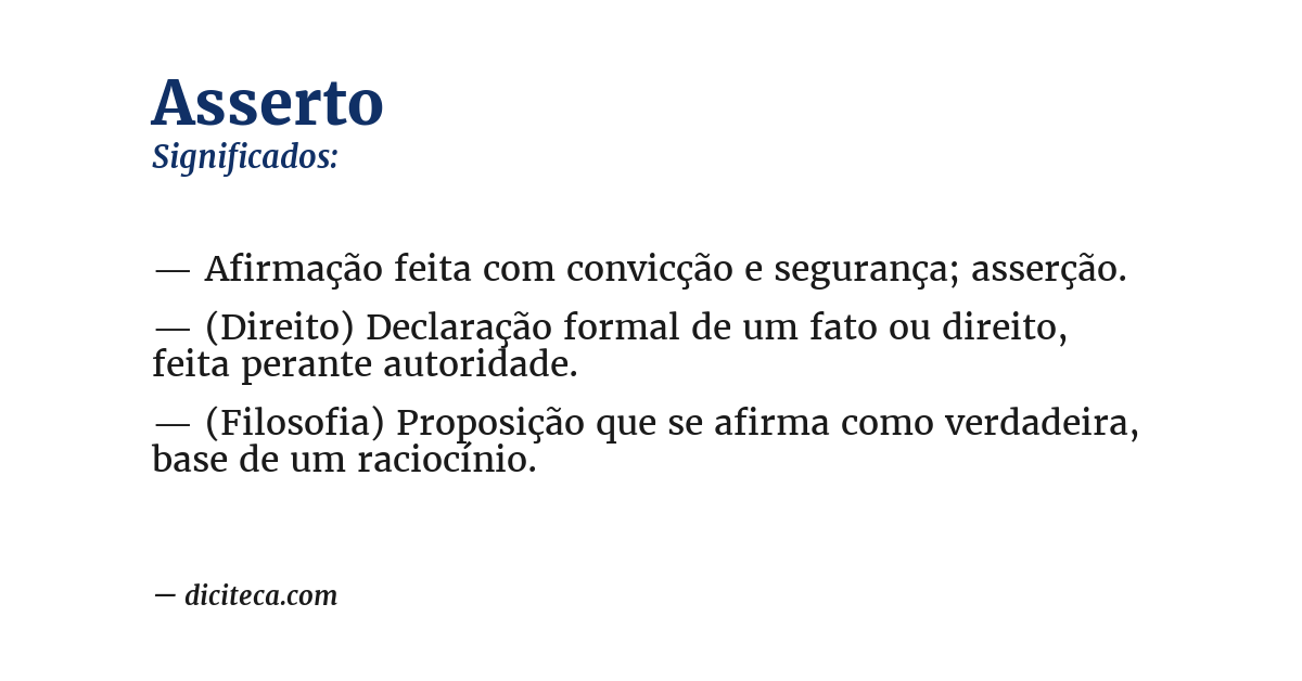 Significado de asserto