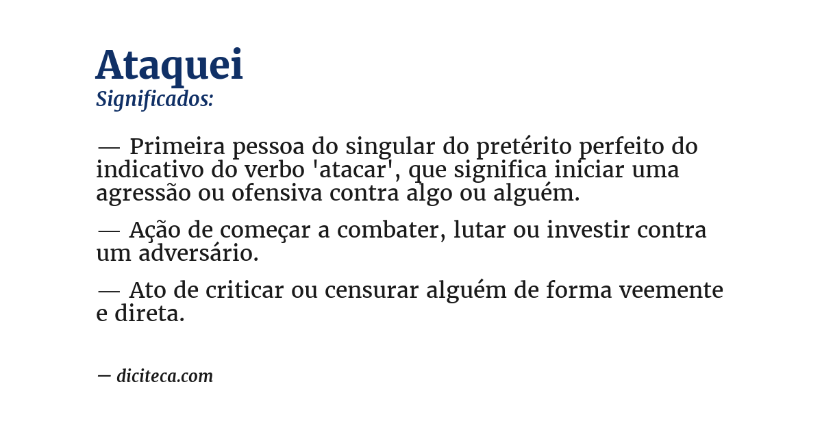 Significado de ataquei