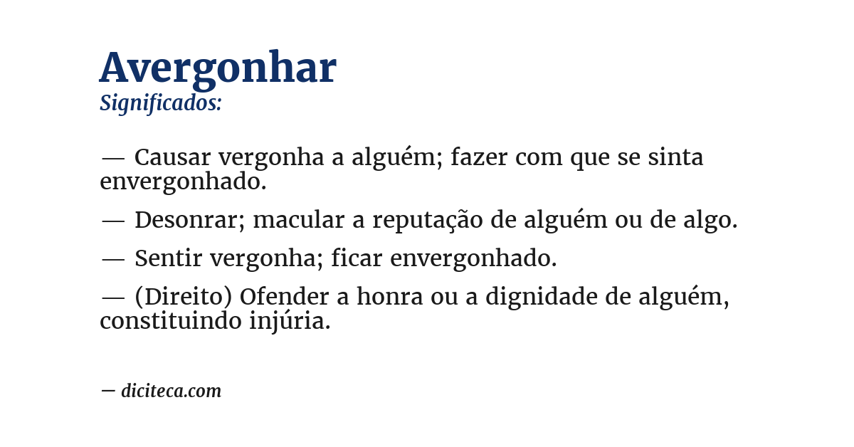 Significado de avergonhar