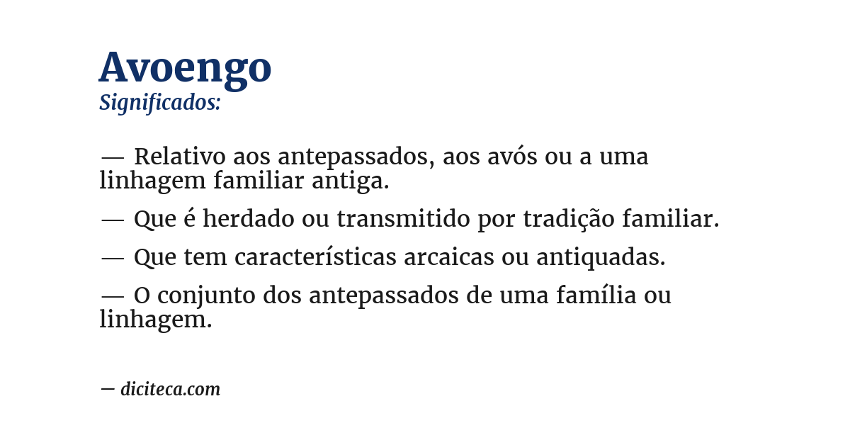 Significado de avoengo