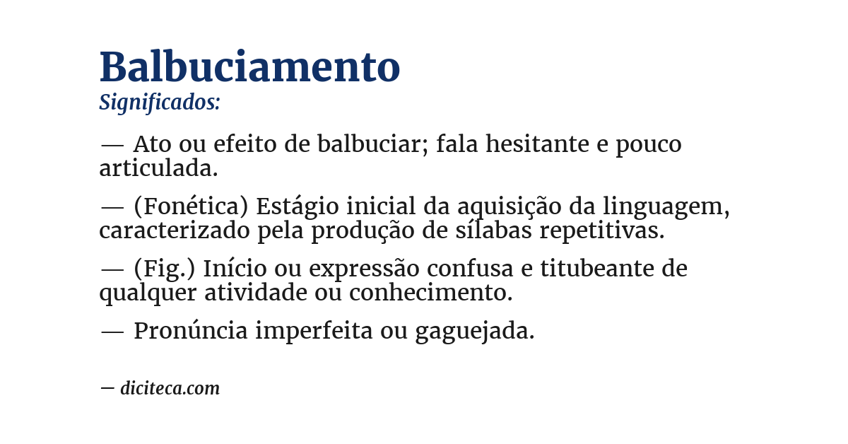 Significado de balbuciamento