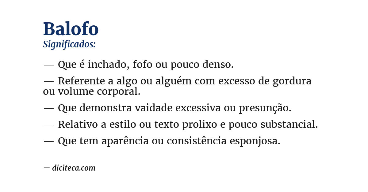 Significado de balofo