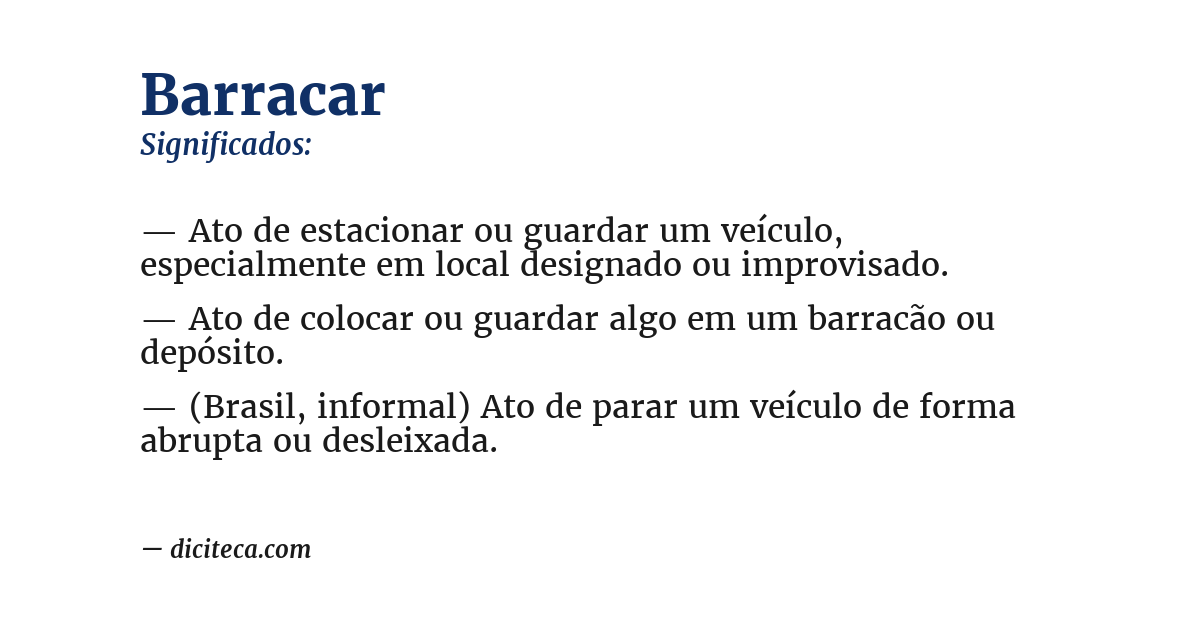 Significado de barracar