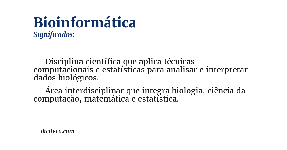 Significado de bioinformática
