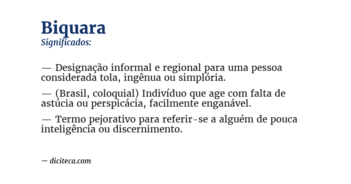 Significado de biquara