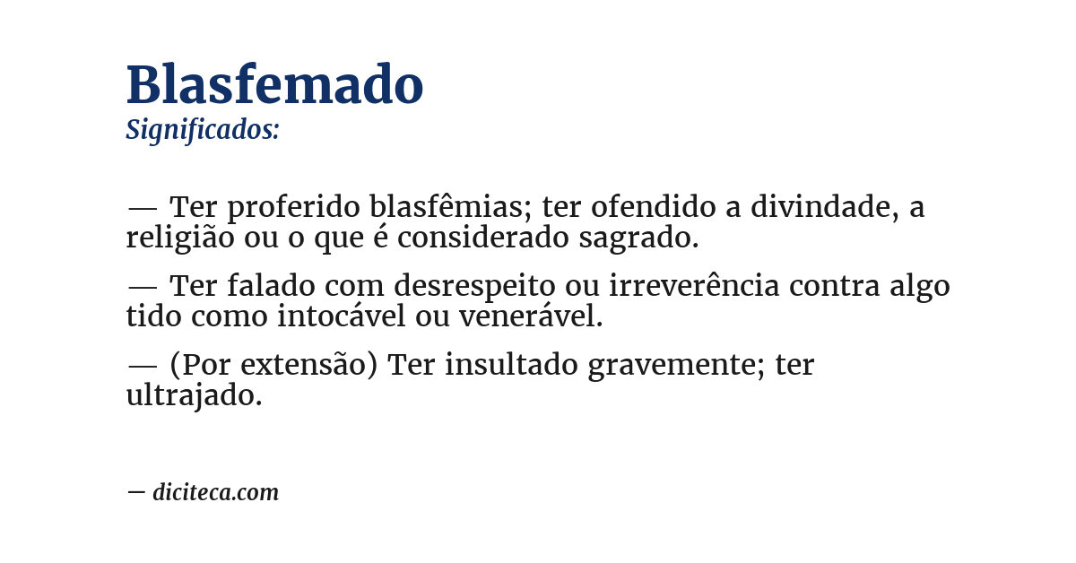Significado de blasfemado