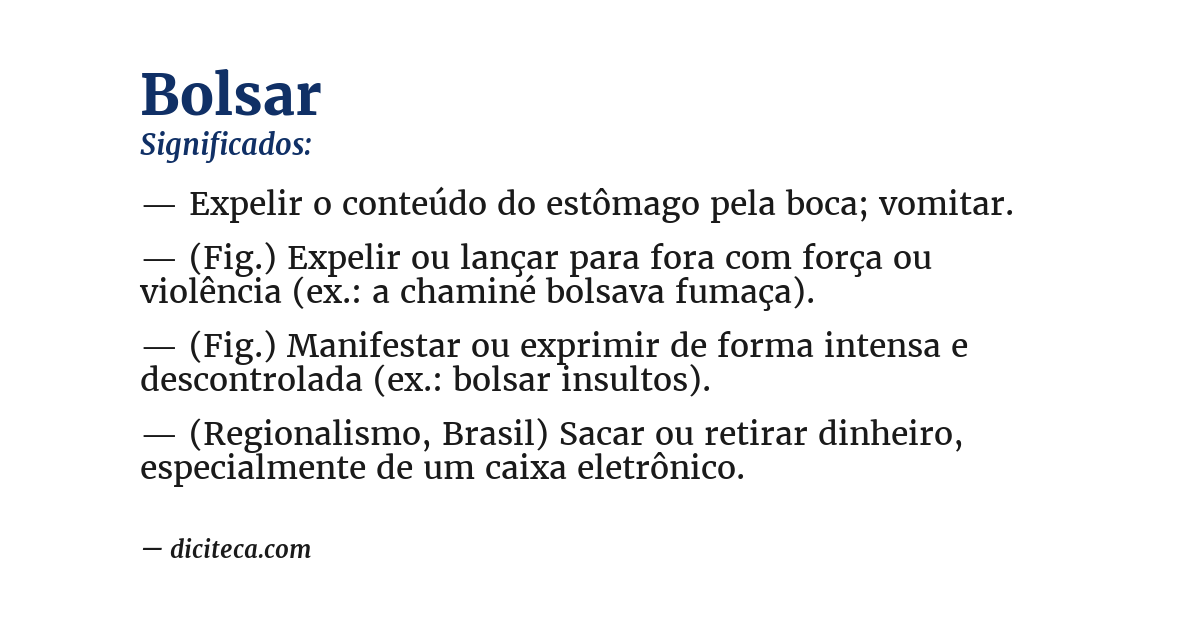 Significado de bolsar