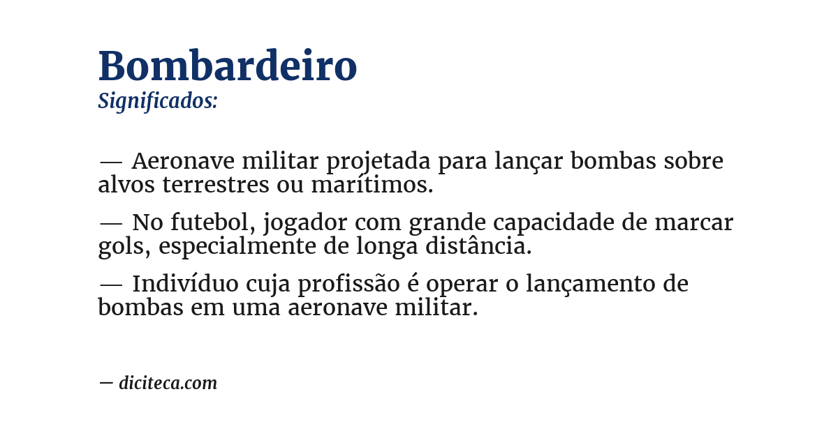Significado de bombardeiro