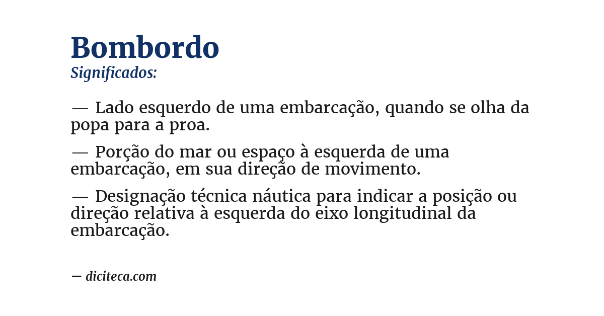 Significado de bombordo