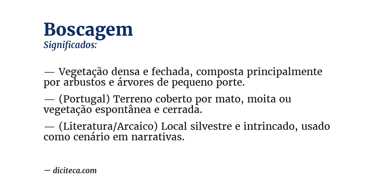 Significado de boscagem