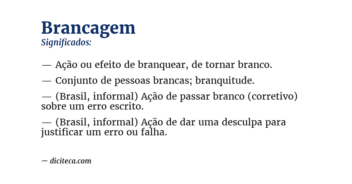 Significado de brancagem