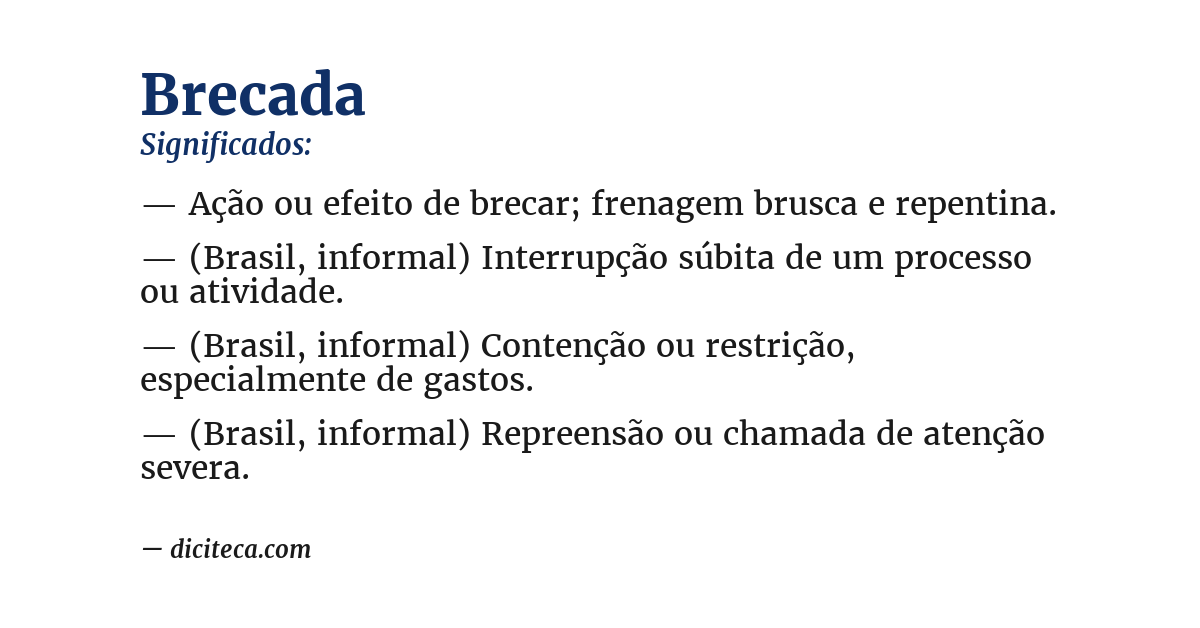 Significado de brecada