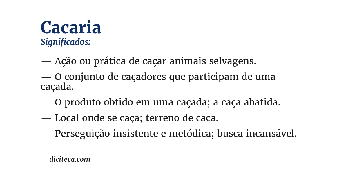 Significado de cacaria