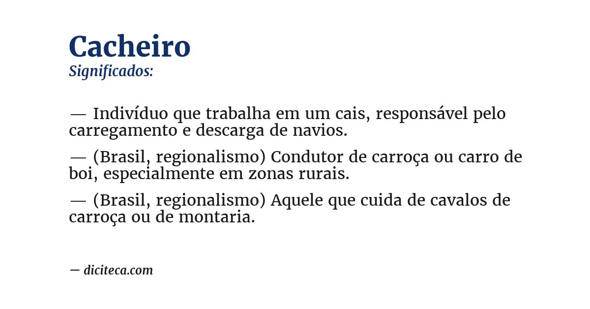 Significado de cacheiro