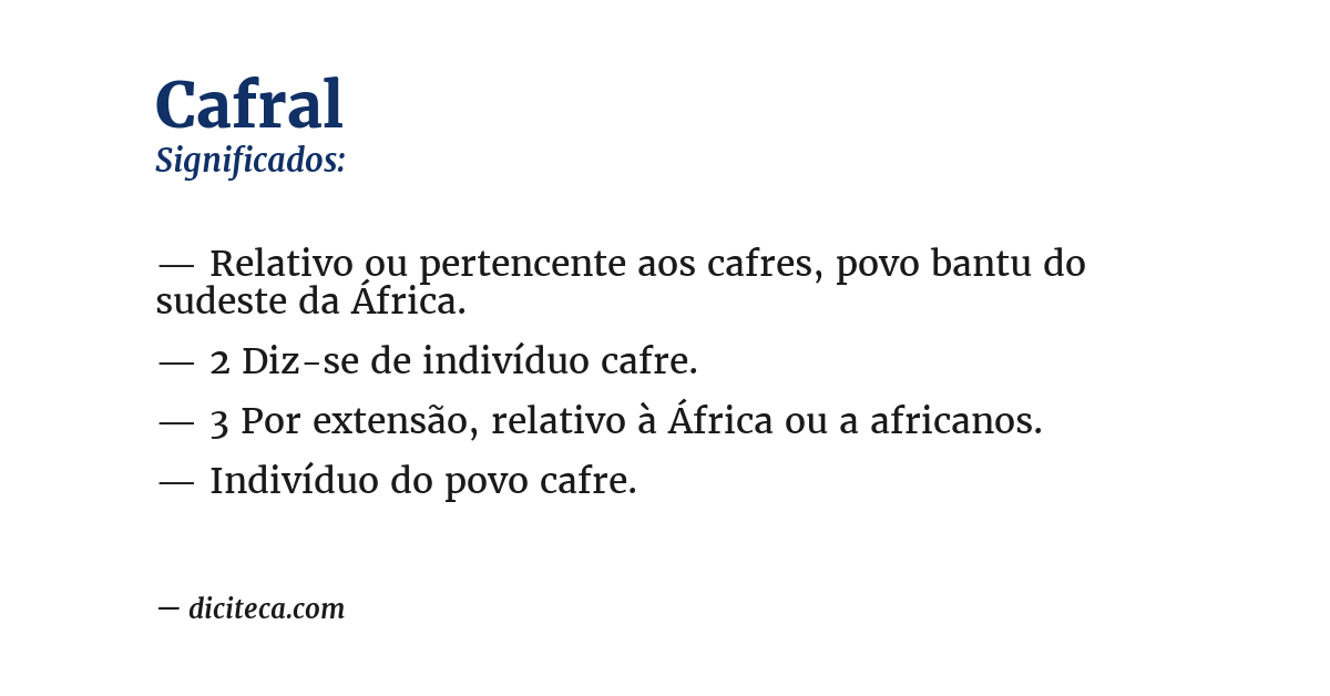 Significado de cafral
