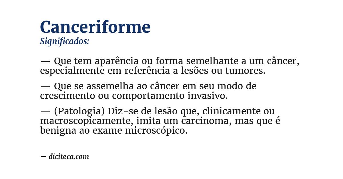 Significado de canceriforme