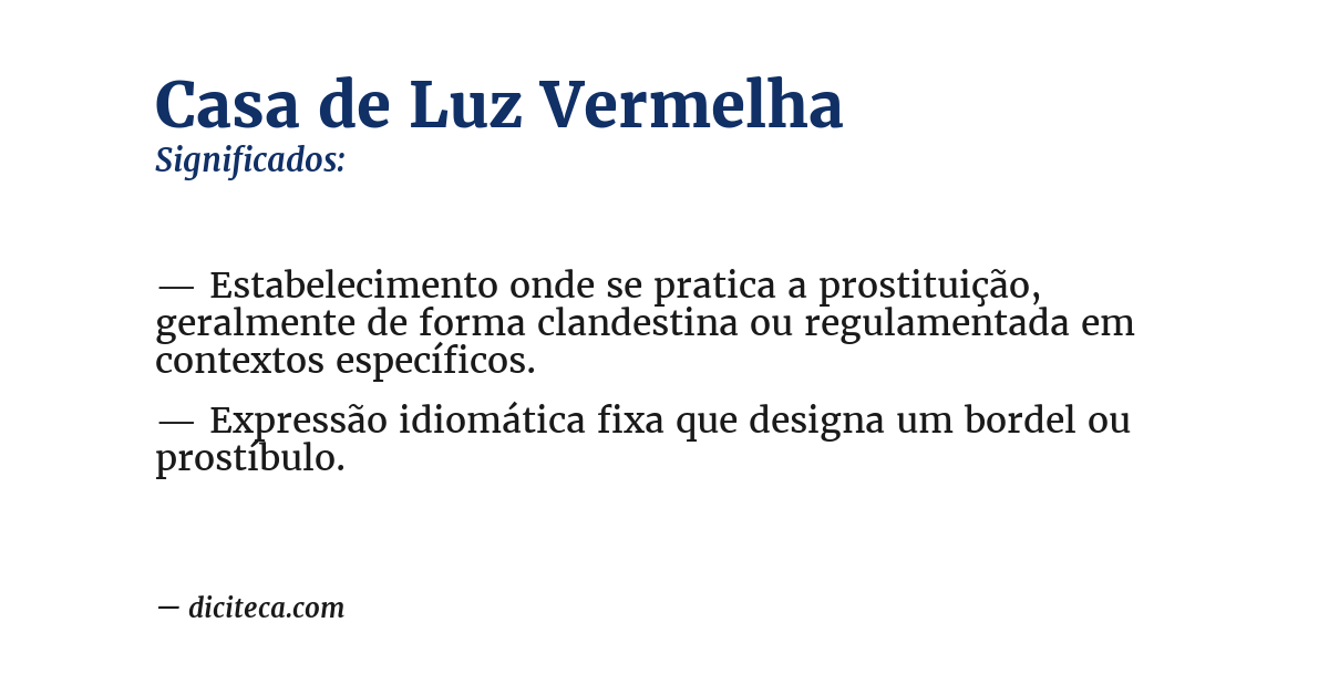 Significado de casa de luz vermelha