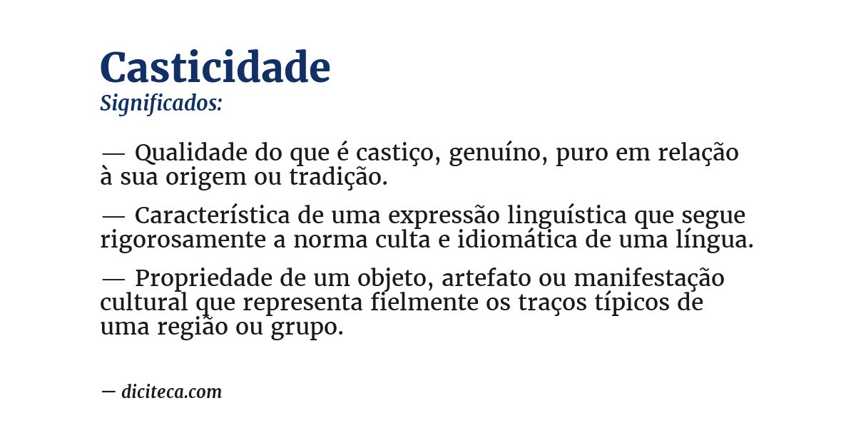 Significado de casticidade