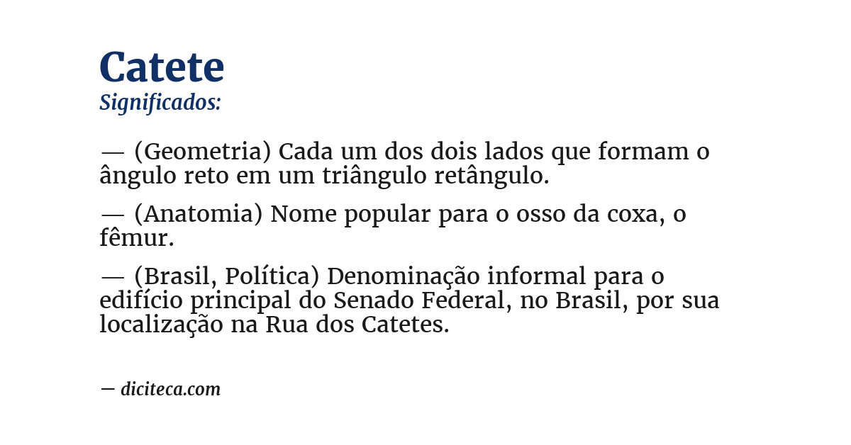 Significado de catete