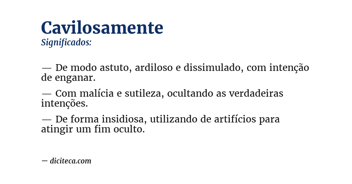 Significado de cavilosamente