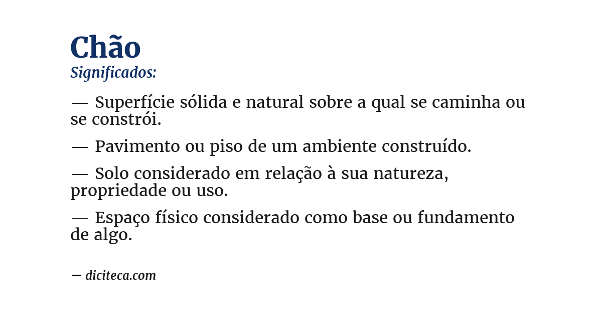 Significado de chão
