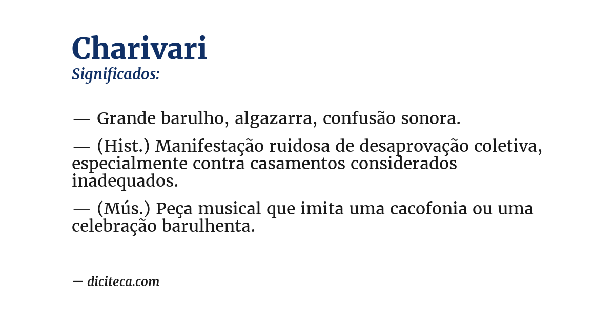Significado de charivari