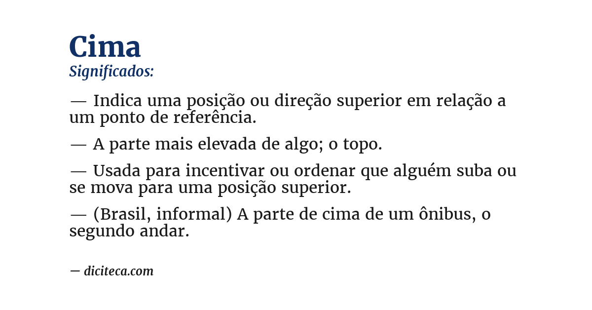 Significado de cima