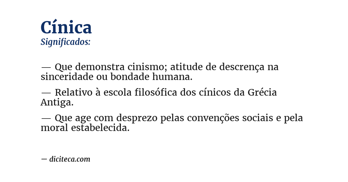Significado de cínica